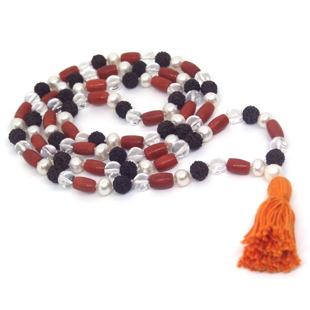 Rudraksha Sphatik Moonga Pearl Mala